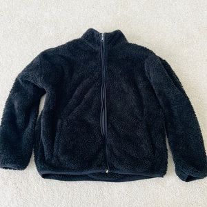 Forever21 Fuzzy Zip Up Sweater